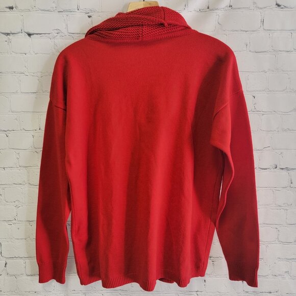 Barbara Lebek Cowl Neck Sweater‎ Women's Size 8 US 10 UK Red Soft EUC - Picture 7 of 7